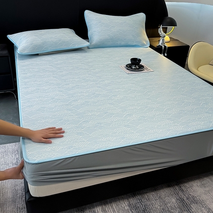 懒猫家纺 2025春夏新款PE凉感提花床席款床笠款凉席 拉维斯 床笠款
