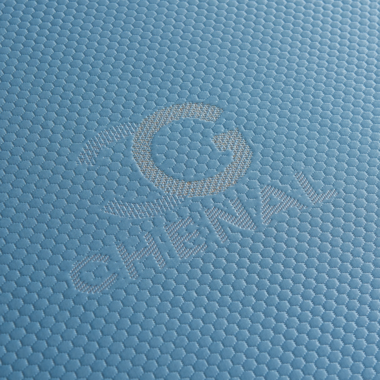 91家纺网 家纺一手货源 找家纺 青雅席业 2025年新款凉感因子母婴级凉感丝豆豆席 香奈儿-蓝