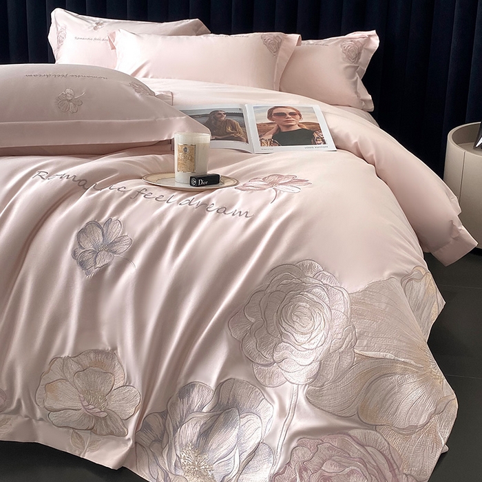 91家纺网 家纺一手货源 找家纺 优悦生活馆 2025新款全棉长绒棉四件套-梦想花园 梦想花园-童话粉