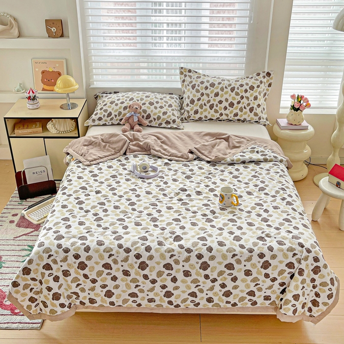 91家纺网 家纺一手货源 找家纺 富艺隆 2025新款水洗棉印花夏被 萌萌狗