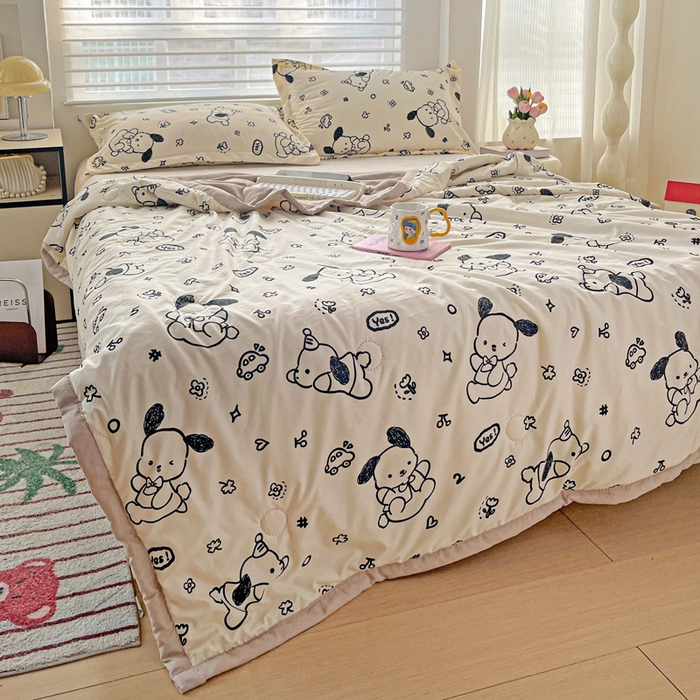 91家纺网 家纺一手货源 找家纺 富艺隆 2025新款水洗棉印花夏被 奶酪丸丸饼