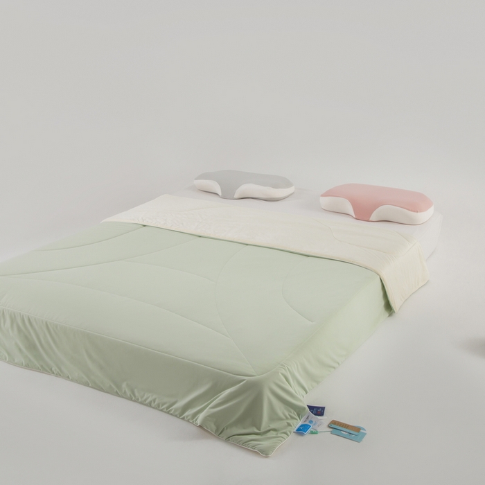 91家纺网 家纺一手货源 找家纺 金喜 2025新款锦氨冰川凉感被裸机面料夏凉被凉感薄被子-冰菓夏被 豆蔻绿 