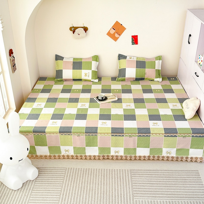 91家纺网 家纺一手货源 找家纺 手艺人家纺 2025新款亲肤舒适老粗布单层炕盖榻榻米炕垫 LDK01