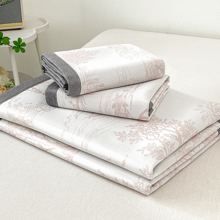 91家纺网 家纺一手货源 找家纺 子曰 2025新款高定版A类PE聚乙烯凉感凉席提花凉席 秘境-粉