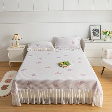 91家纺网 家纺一手货源 找家纺 （总）春寻家纺 2025新款凉豆豆冰丝凉席席子-床裙款