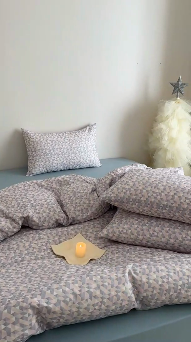 91家纺网 家纺一手货源 找家纺 塞纳 2026新款.全棉有氧双层纱四件套-场景二-赛琳娜-兰