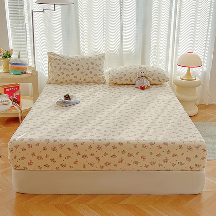 91家纺网 家纺一手货源 找家纺 （总）眠帛家居 2025新款A类水洗皱皱纱印花床笠