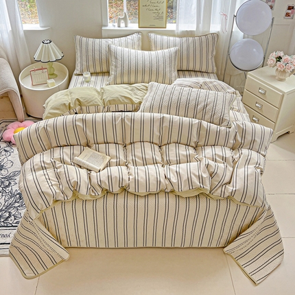 羽爱家纺 2025新款A类双面全棉印花床盖套件 漫时光