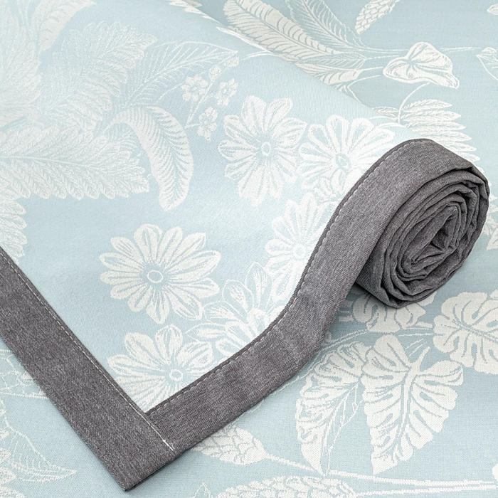 91家纺网 家纺一手货源 找家纺 子曰 2025新款高定版A类PE聚乙烯凉感凉席提花凉席 叶之恋-蓝