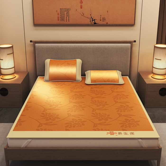 91家纺网 家纺一手货源 找家纺 迪乐妮 2025新款藤席养身席 单面席—繁花锦