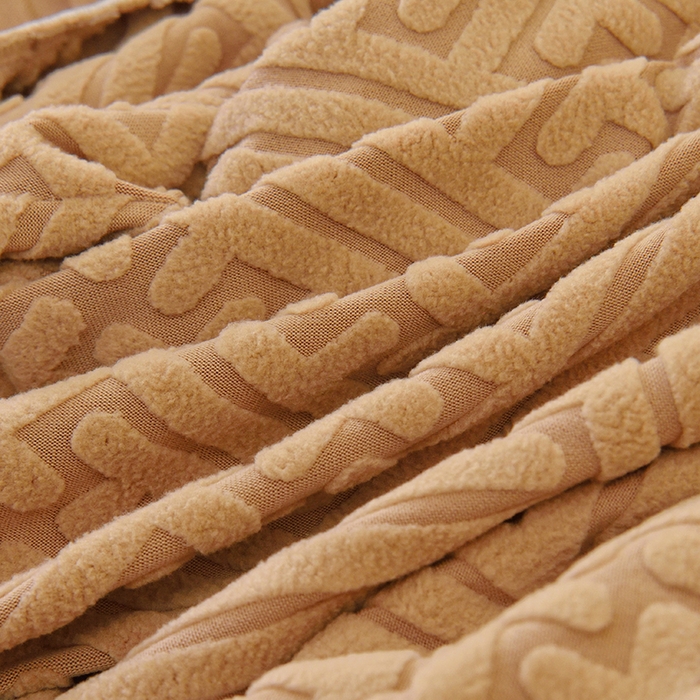 91家纺网 家纺一手货源 找家纺 启博家纺 2025新款磨毛提花高靠背小单人沙发套 驼色