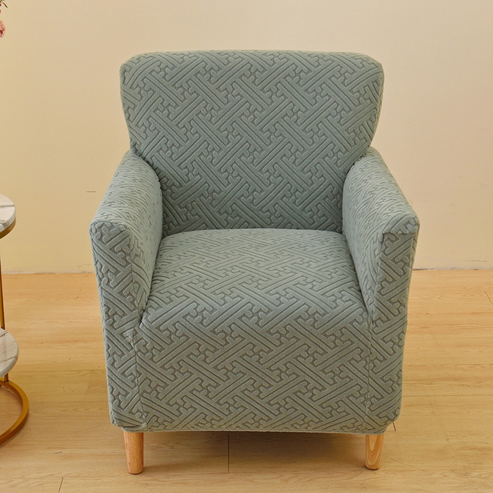 91家纺网 家纺一手货源 找家纺 启博家纺 2025新款磨毛提花高靠背小单人沙发套 墨蓝