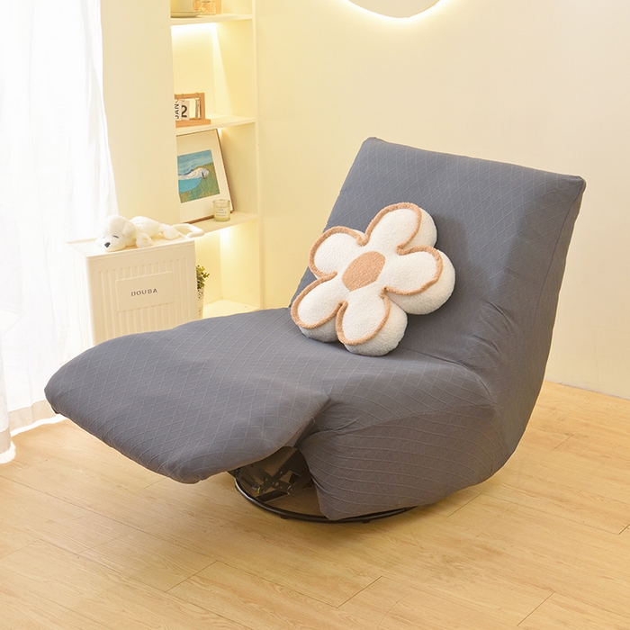 91家纺网 家纺一手货源 找家纺 启博家纺 2025新款菱形格功能款毛毛虫沙发套 灰蓝