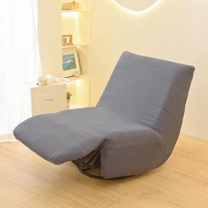 91家纺网 家纺一手货源 找家纺 启博家纺 2025新款菱形格功能款毛毛虫沙发套 灰蓝