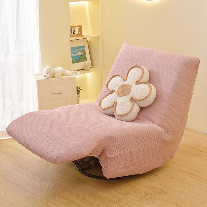 91家纺网 家纺一手货源 找家纺 启博家纺 2025新款菱形格功能款毛毛虫沙发套 桃粉