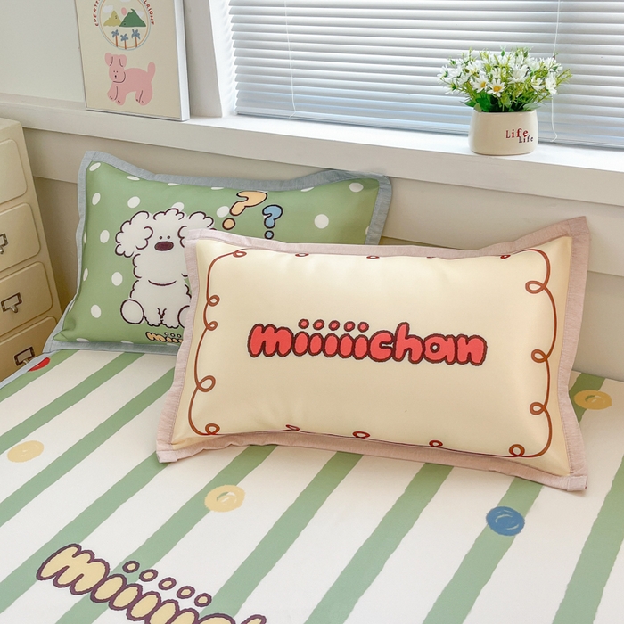 91家纺网 家纺一手货源 找家纺 博雅 2025新款miiiiichan正版权A类大版数码印花1200D冰丝凉席席子 彩色波点熊