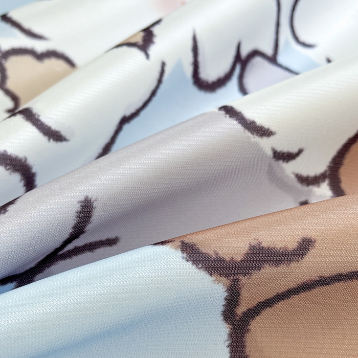 91家纺网 家纺一手货源 找家纺 博雅 2025新款miiiiichan正版权A类大版数码印花1200D冰丝凉席席子 点点泡芙狗