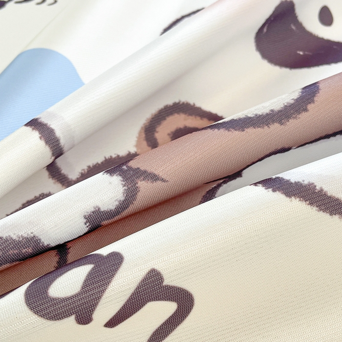 91家纺网 家纺一手货源 找家纺 博雅 2025新款miiiiichan正版权A类大版数码印花1200D冰丝凉席席子 波点熊