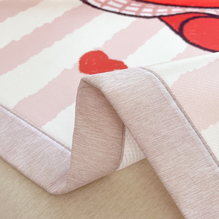 91家纺网 家纺一手货源 找家纺 博雅 2025新款miiiiichan正版权A类大版数码印花1200D冰丝凉席席子 可爱莉莉