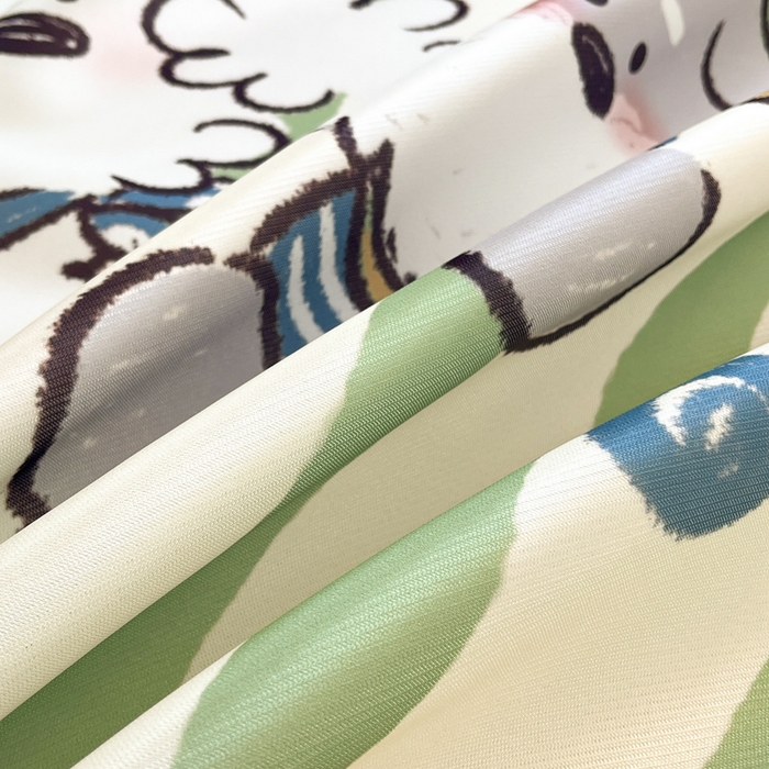 91家纺网 家纺一手货源 找家纺 博雅 2025新款miiiiichan正版权A类大版数码印花1200D冰丝凉席席子 彩色波点熊