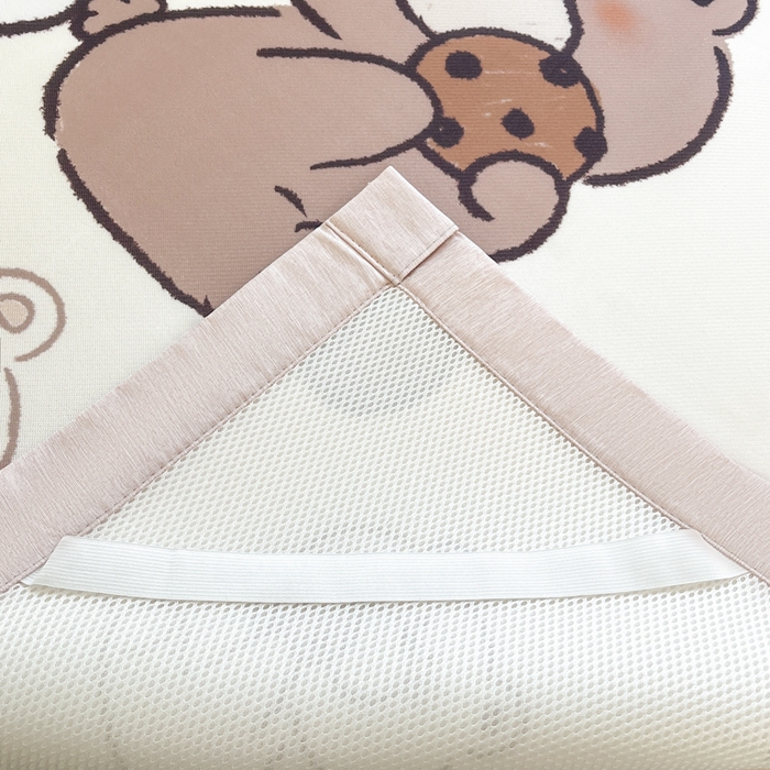 91家纺网 家纺一手货源 找家纺 博雅 2025新款miiiiichan正版权A类大版数码印花1200D冰丝凉席席子 贪吃熊