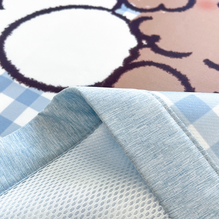 91家纺网 家纺一手货源 找家纺 博雅 2025新款miiiiichan正版权A类大版数码印花1200D冰丝凉席席子 俏皮小狗