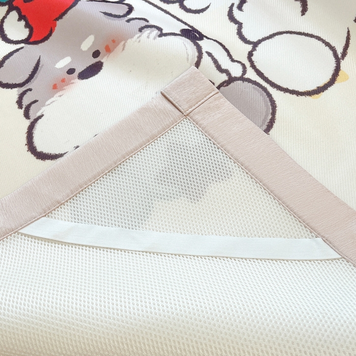 91家纺网 家纺一手货源 找家纺 博雅 2025新款miiiiichan正版权A类大版数码印花1200D冰丝凉席席子 星愿小狗