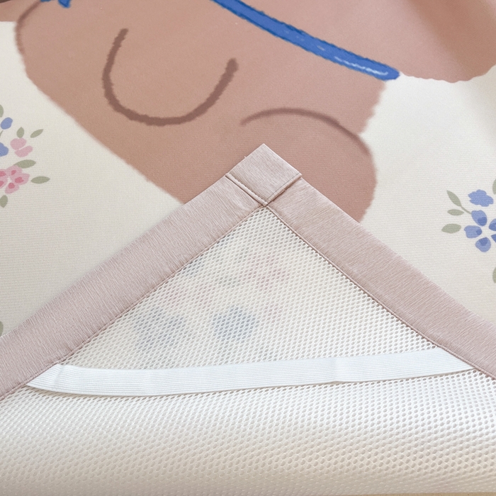 91家纺网 家纺一手货源 找家纺 博雅 2025新款miiiiichan正版权A类大版数码印花1200D冰丝凉席席子 花束熊