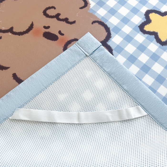 91家纺网 家纺一手货源 找家纺 博雅 2025新款miiiiichan正版权A类大版数码印花1200D冰丝凉席席子 俏皮小狗