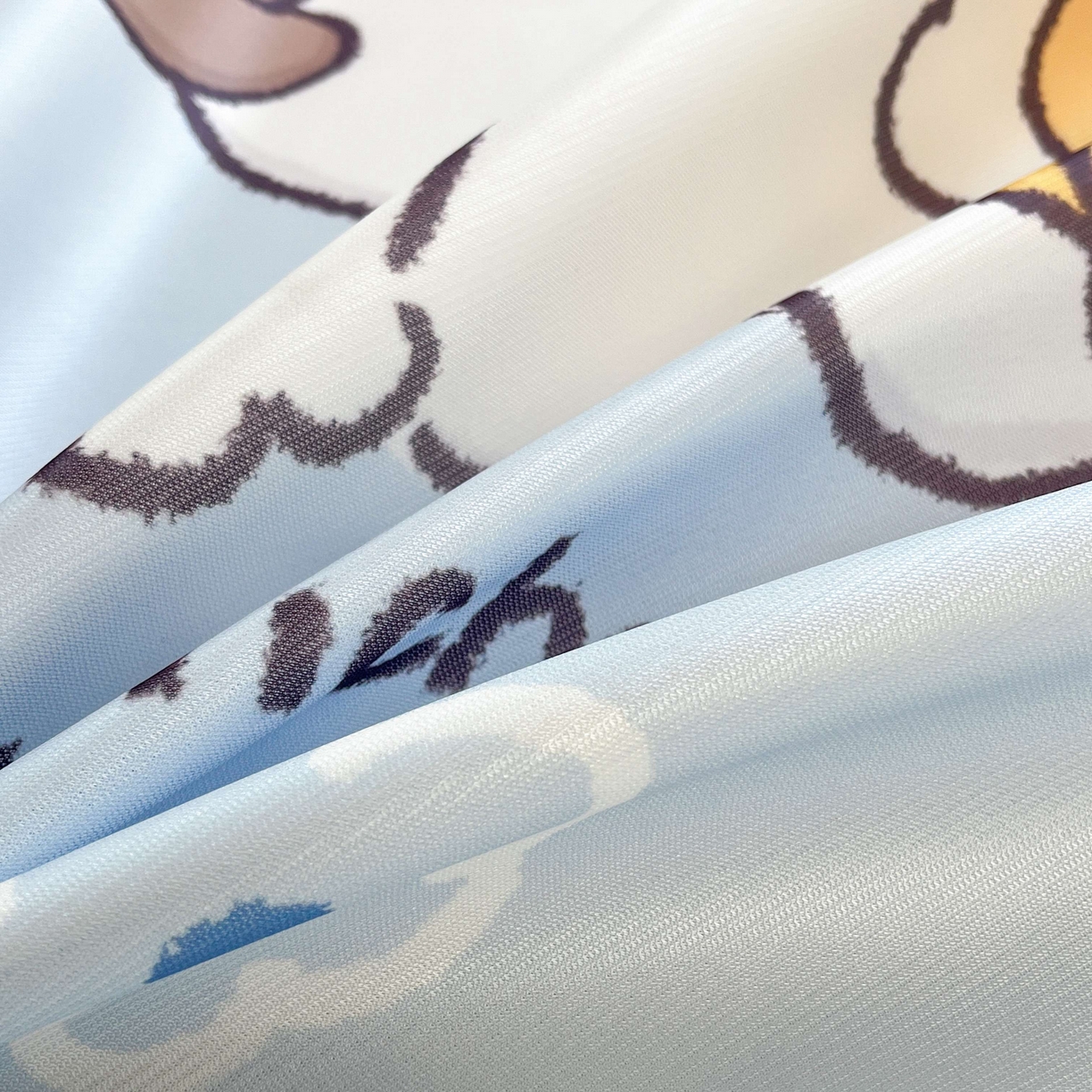 91家纺网 家纺一手货源 找家纺 博雅 2025新款miiiiichan正版权A类大版数码印花1200D冰丝凉席席子 熊仔派对