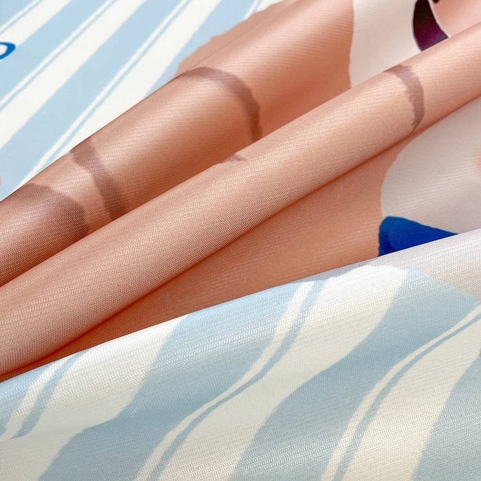 91家纺网 家纺一手货源 找家纺 博雅 2025新款miiiiichan正版权A类大版数码印花1200D冰丝凉席席子 樱桃小熊