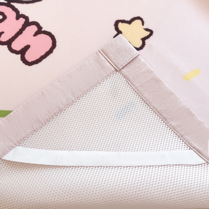 91家纺网 家纺一手货源 找家纺 博雅 2025新款miiiiichan正版权A类大版数码印花1200D冰丝凉席席子 甜甜圈女孩