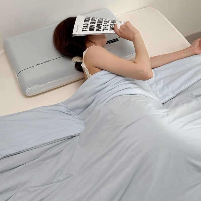 91家纺网 家纺一手货源 找家纺 兜米家居 2025亚朵同款夏季深睡被pro2夏凉被可机洗空调被透气被子 青空灰pro2