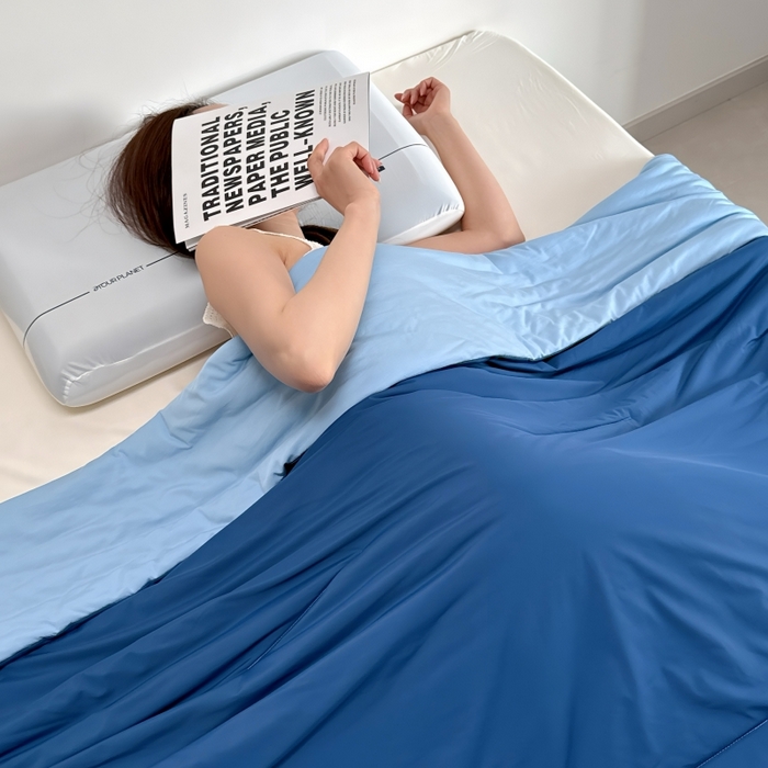 91家纺网 家纺一手货源 找家纺 兜米家居 2025亚朵同款夏季深睡被pro2夏凉被可机洗空调被透气被子 深睡蓝Pro2