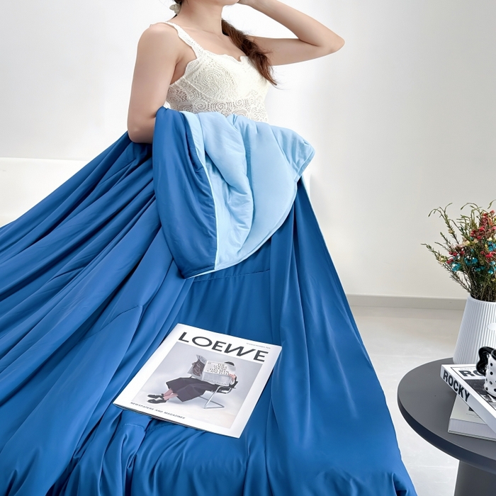 91家纺网 家纺一手货源 找家纺 兜米家居 2025亚朵同款夏季深睡被pro2夏凉被可机洗空调被透气被子 深睡蓝Pro2