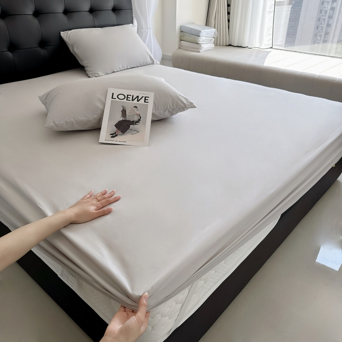 91家纺网 家纺一手货源 找家纺 （总）兜米家居 2025新款亚朵星球同款简约纯色全棉床笠床罩＋枕套