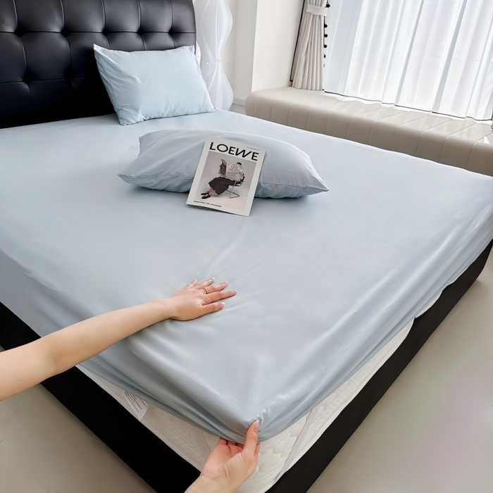 91家纺网 家纺一手货源 找家纺 （总）兜米家居 2025新款亚朵星球同款简约纯色全棉床笠床罩＋枕套