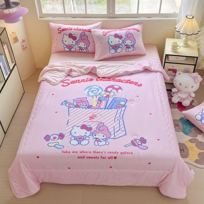 91家纺网 家纺一手货源 找家纺 花满路 2025新款儿童针织棉夏被-大床图 KT伙伴