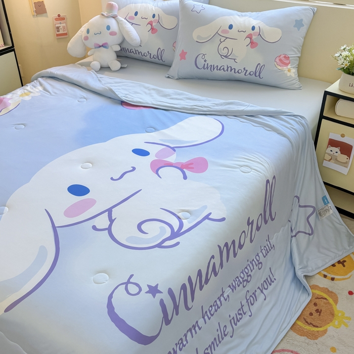 91家纺网 家纺一手货源 找家纺 花满路 2025新款儿童针织棉夏被-大床图 玉桂狗