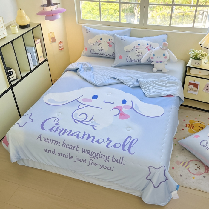 91家纺网 家纺一手货源 找家纺 花满路 2025新款儿童针织棉夏被-大床图 玉桂狗