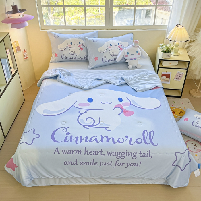 91家纺网 家纺一手货源 找家纺 花满路 2025新款儿童针织棉夏被-大床图 玉桂狗