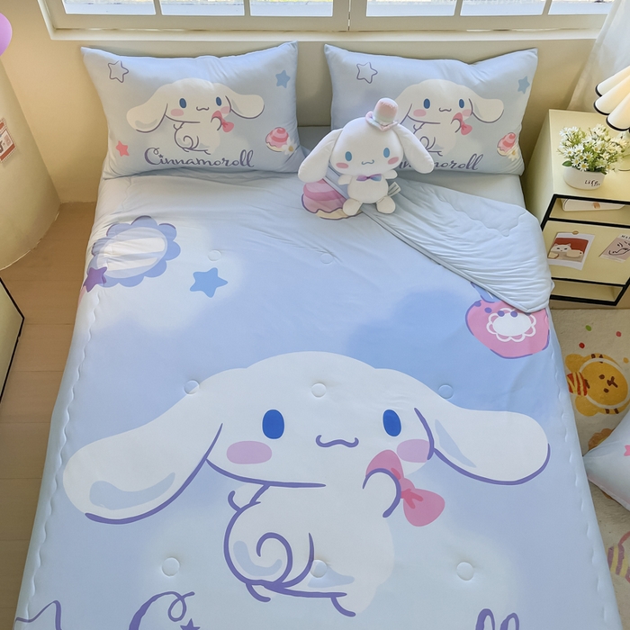 91家纺网 家纺一手货源 找家纺 花满路 2025新款儿童针织棉夏被-大床图 玉桂狗