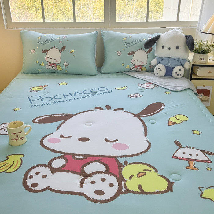 91家纺网 家纺一手货源 找家纺 花满路 2025新款儿童针织棉夏被-大床图 卡帕狗