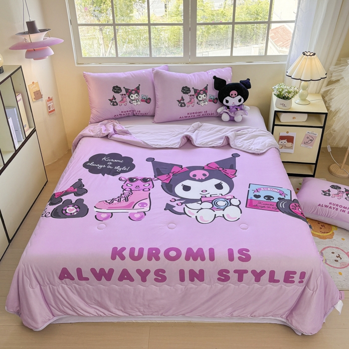 91家纺网 家纺一手货源 找家纺 花满路 2025新款儿童针织棉夏被-大床图 库洛米