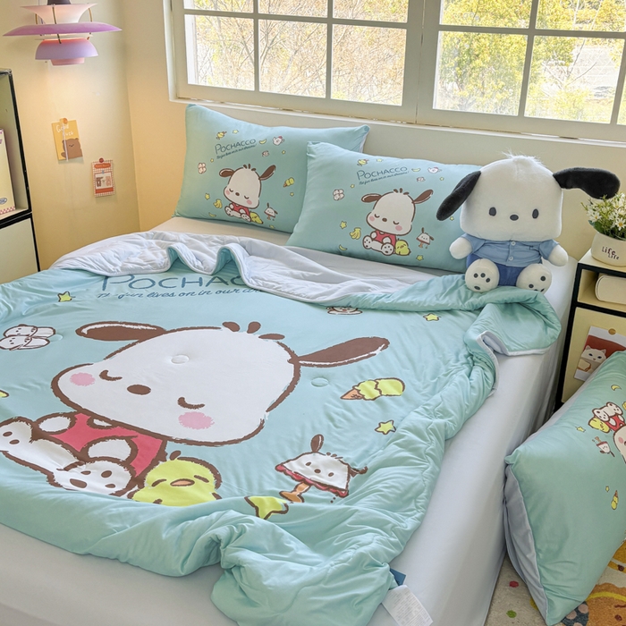 91家纺网 家纺一手货源 找家纺 花满路 2025新款儿童针织棉夏被-大床图 卡帕狗