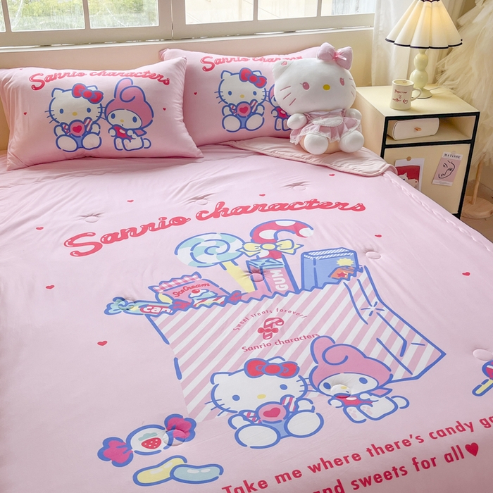 91家纺网 家纺一手货源 找家纺 花满路 2025新款儿童针织棉夏被-大床图 KT伙伴