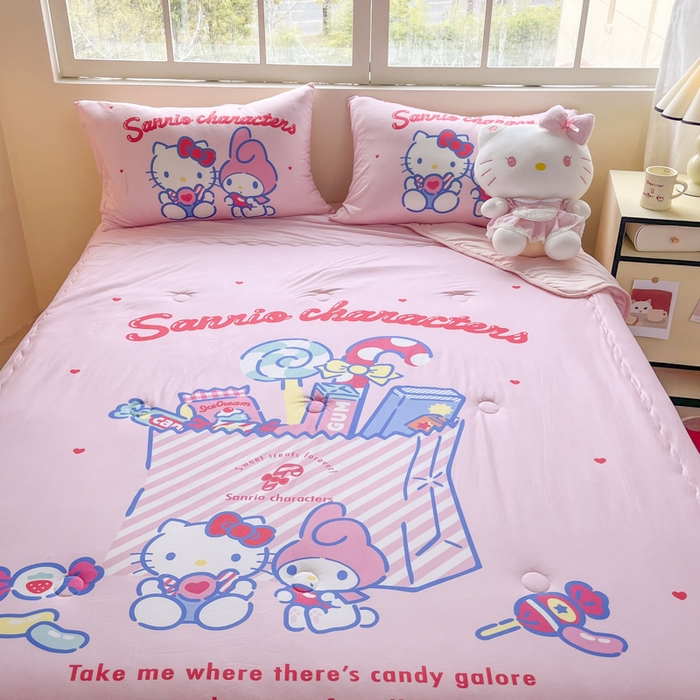 91家纺网 家纺一手货源 找家纺 花满路 2025新款儿童针织棉夏被-大床图 KT伙伴