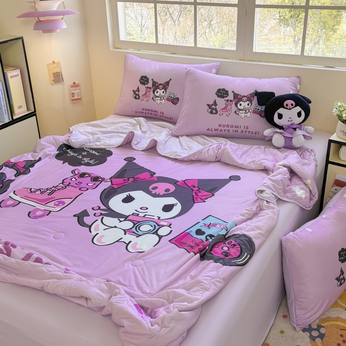 91家纺网 家纺一手货源 找家纺 花满路 2025新款儿童针织棉夏被-大床图 库洛米