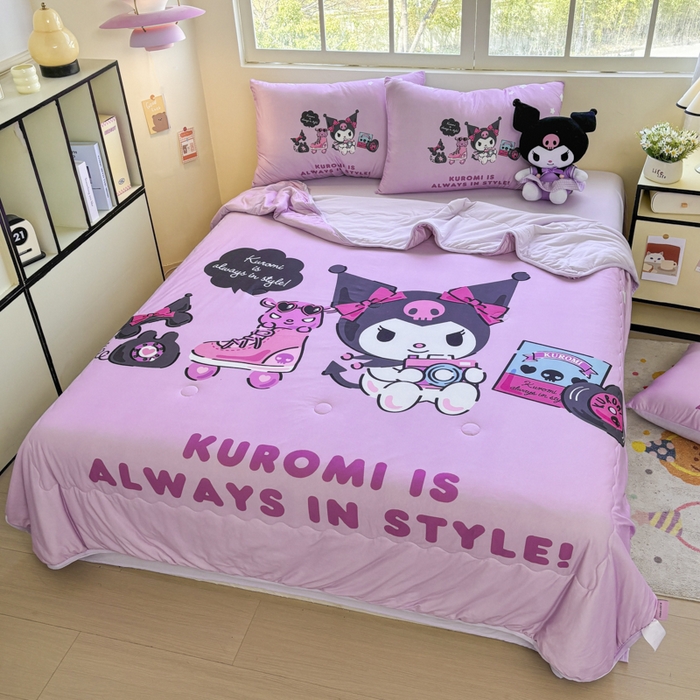 91家纺网 家纺一手货源 找家纺 花满路 2025新款儿童针织棉夏被-大床图 库洛米