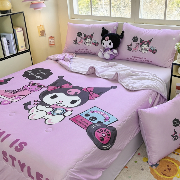 91家纺网 家纺一手货源 找家纺 花满路 2025新款儿童针织棉夏被-大床图 库洛米